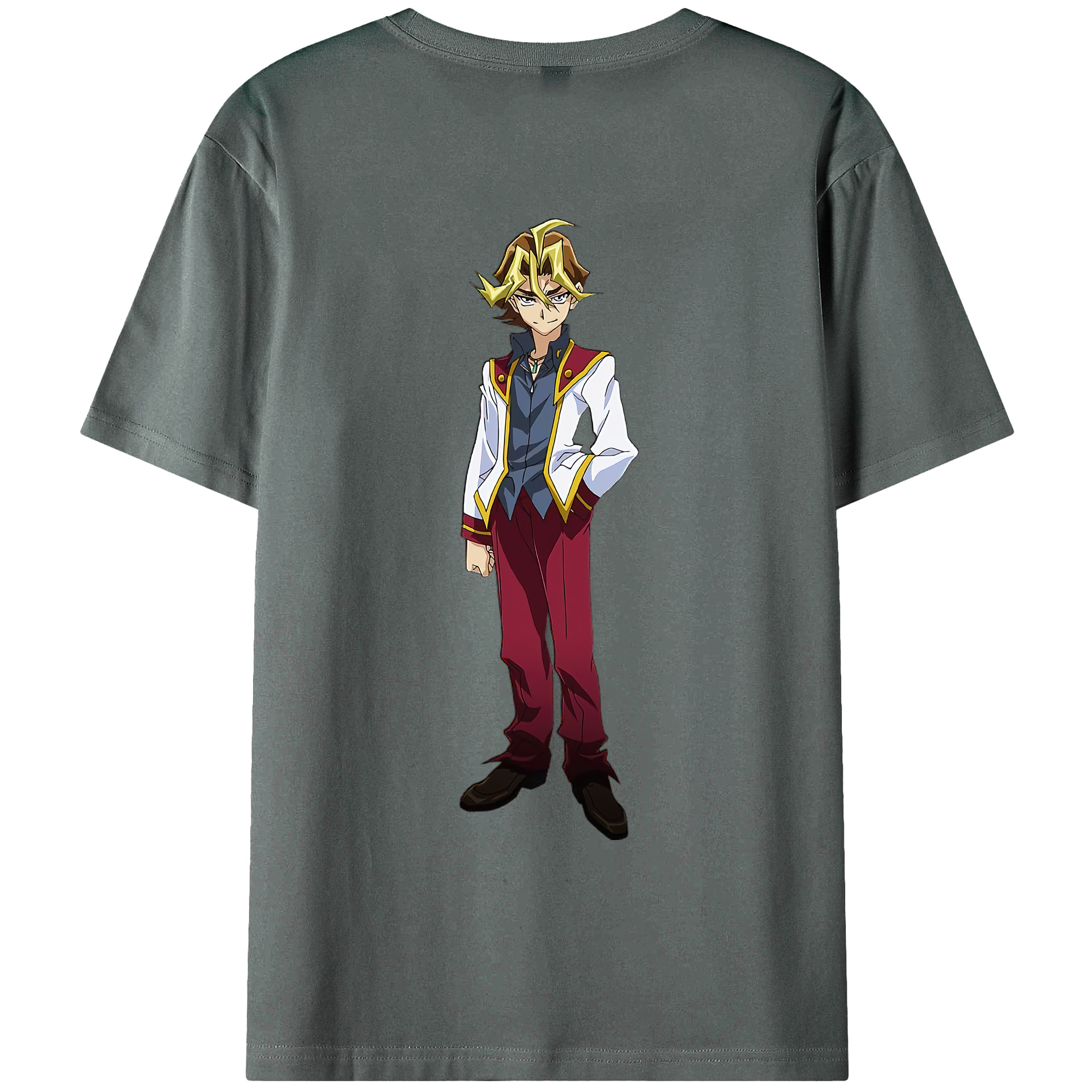（画像用） 遊☆戯☆王 Yu-Gi-Oh! 綿100％ メンズ半袖Tシャツ（バックプリント） 通気性